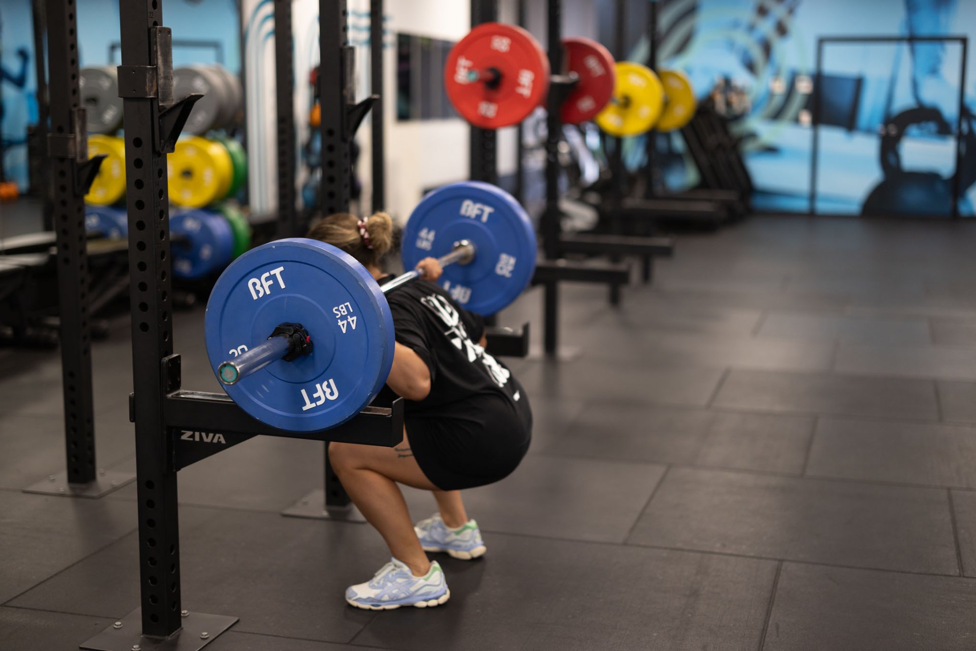 Loaded back squat in the BFT rig