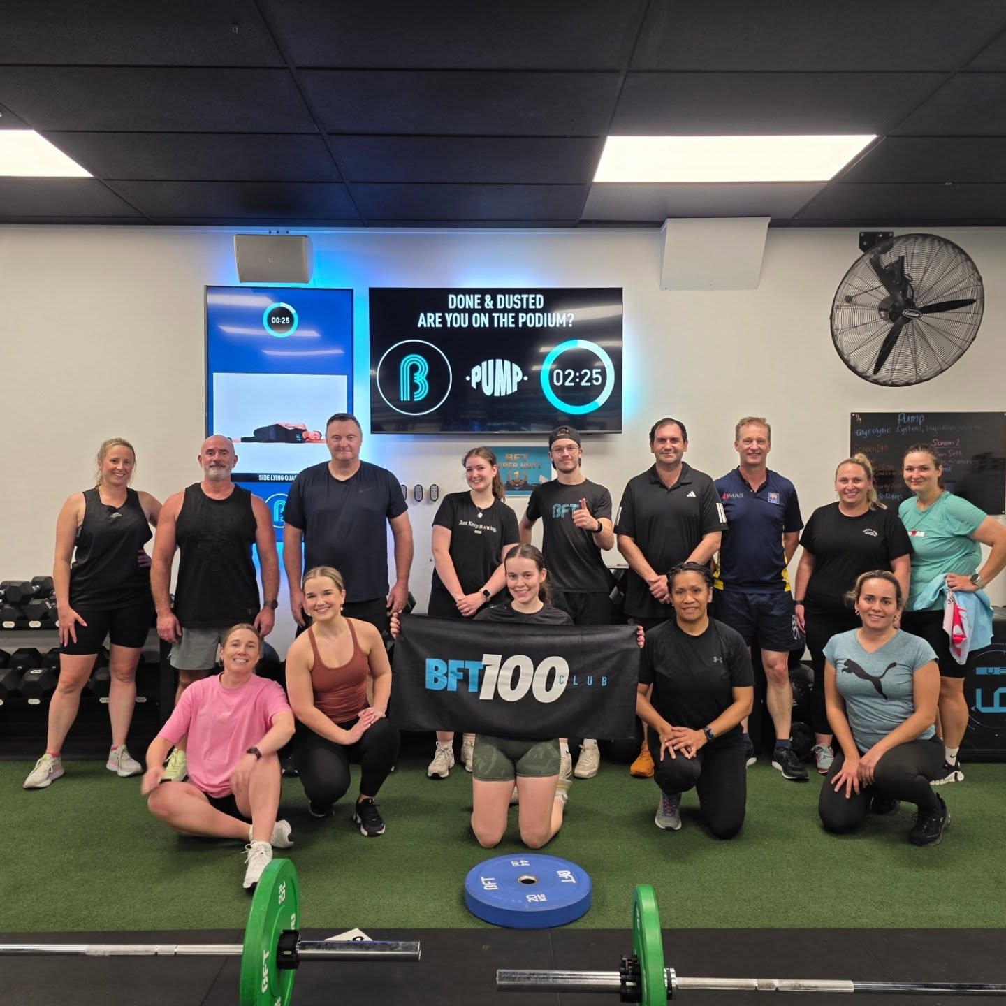 BFT Upper Hutt members celebrating the BFT 100 club milestone